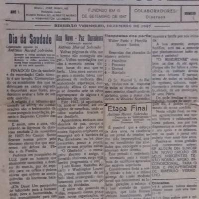 Jornal O Gladiador De Ribeirao Vermelho 1947
